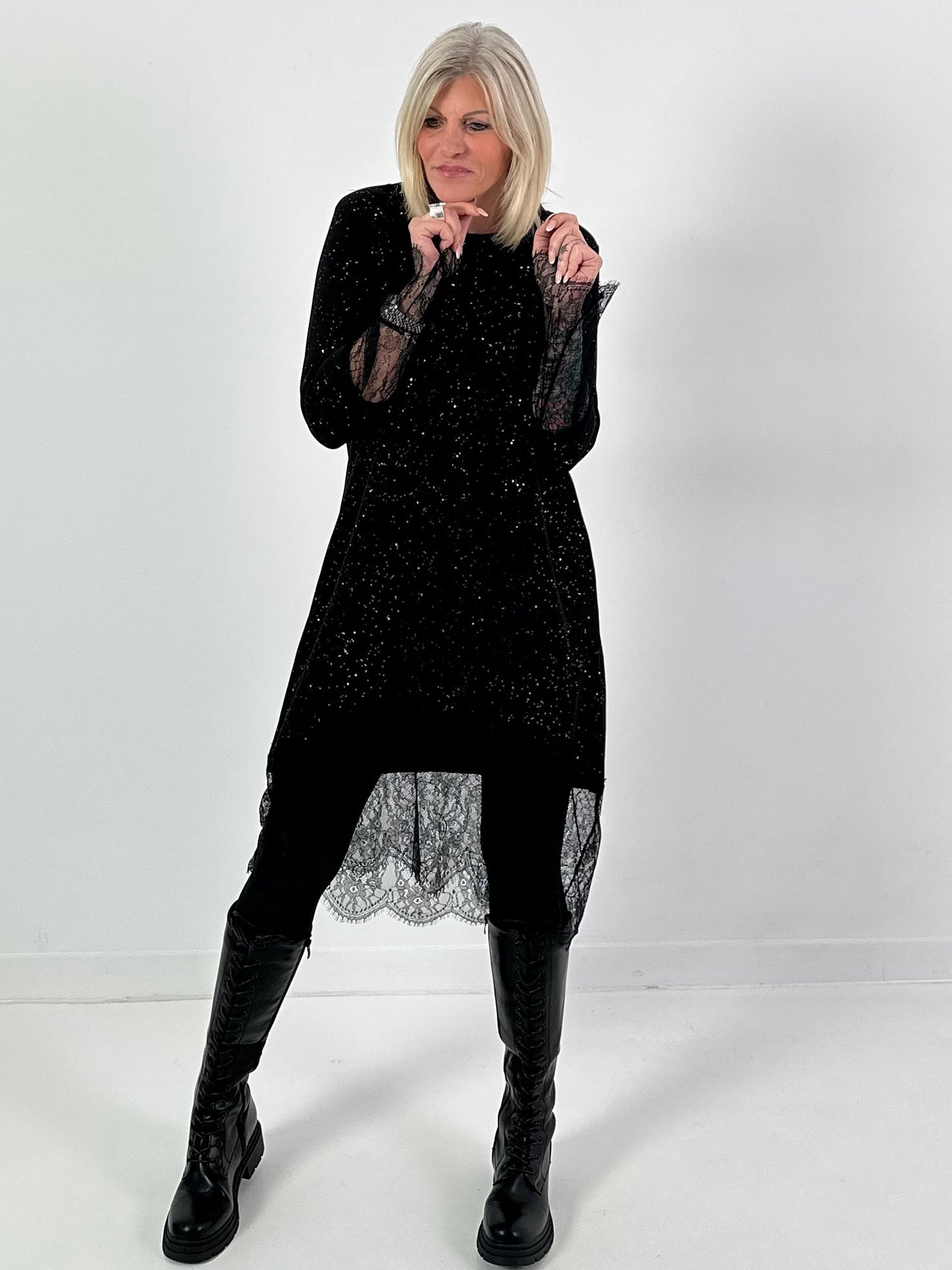 Lace dress, model "Univers You" - black
