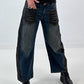 Ballon Jeans broek met leuke details - denim-zwart