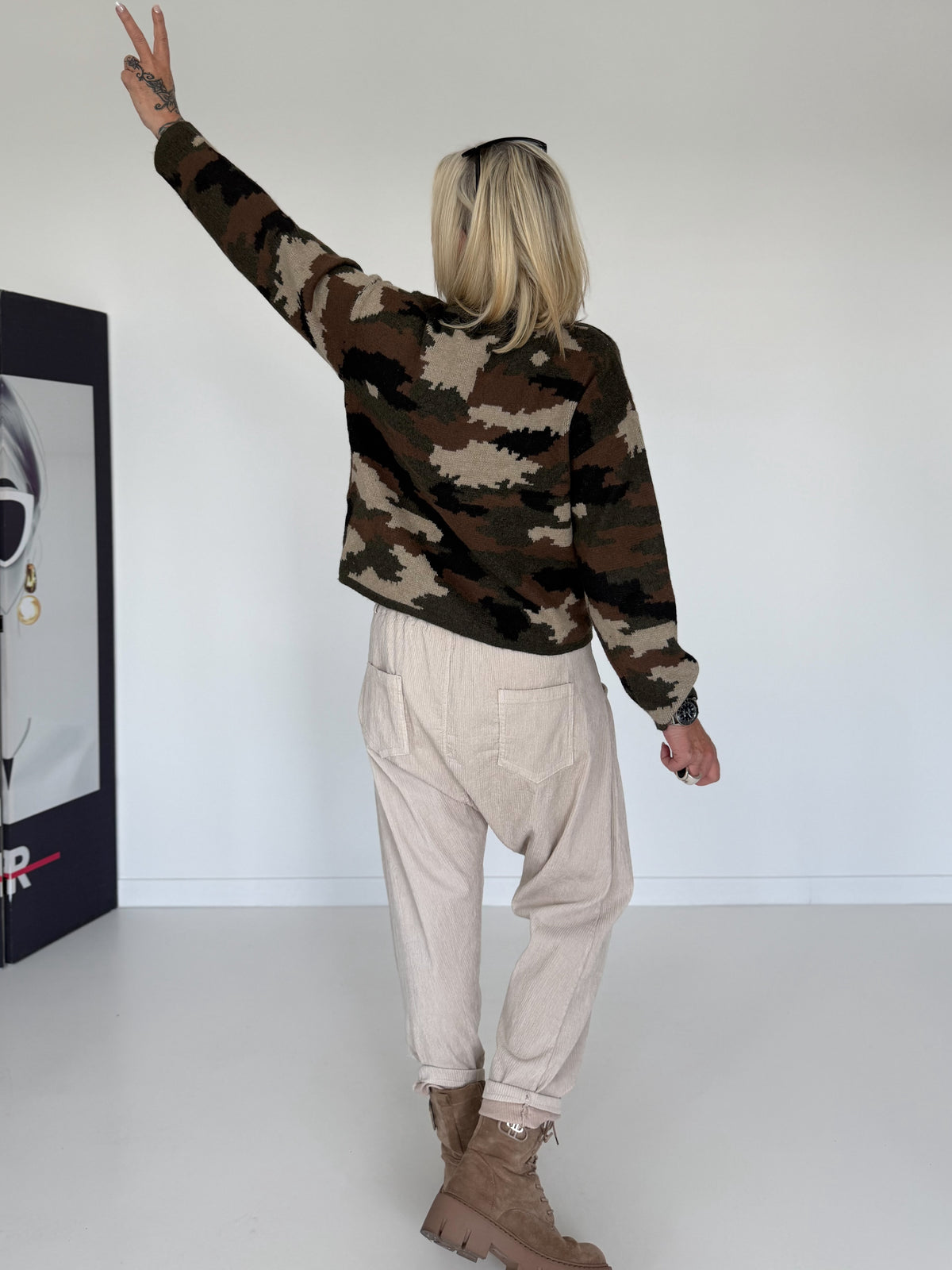 Weicher Kastiger Pullover Camouflage - mehrfarbig