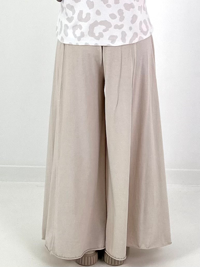 Sweat-Palazzo Hose - beige