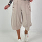 Casual sweatpants with eyelet details - beige