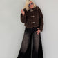 Jacke in kuscheliger Teddy-Curly-Optik - mokka