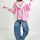 Oversized Hoodie Love - neonpink