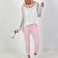 Silk Tunic with Crocheted Neckline - White