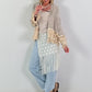 Boho-jasje met uitgebreide details - beige-blauw