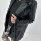 Blazer in Leder-Optik - schwarz