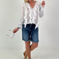 Jeans-Short mit umgeschlagenem Saum - dunkelblau