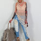 Long lace top asymmetric - beige