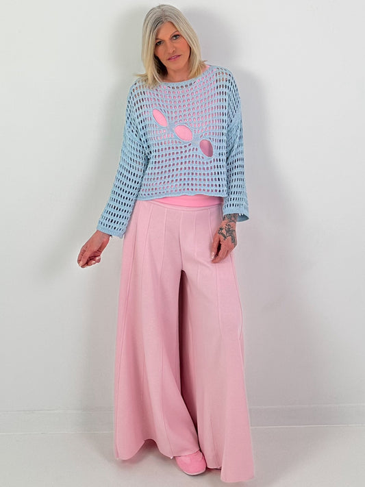 Gehaakte trui - lichtblauw