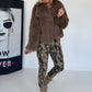 Faux fur jacket - taupe