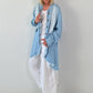 Oversized Leo Linen Military Coat - Khaki