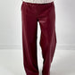 Trousers in leather look model "Smooth Faux" - bordeaux
