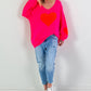 Oversized trui model "Heart Flair" - neonroze