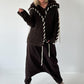 Cuddly knit cardigan with XXL fur collar - mocha