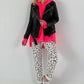 Stylish biker jacket in leather look - black