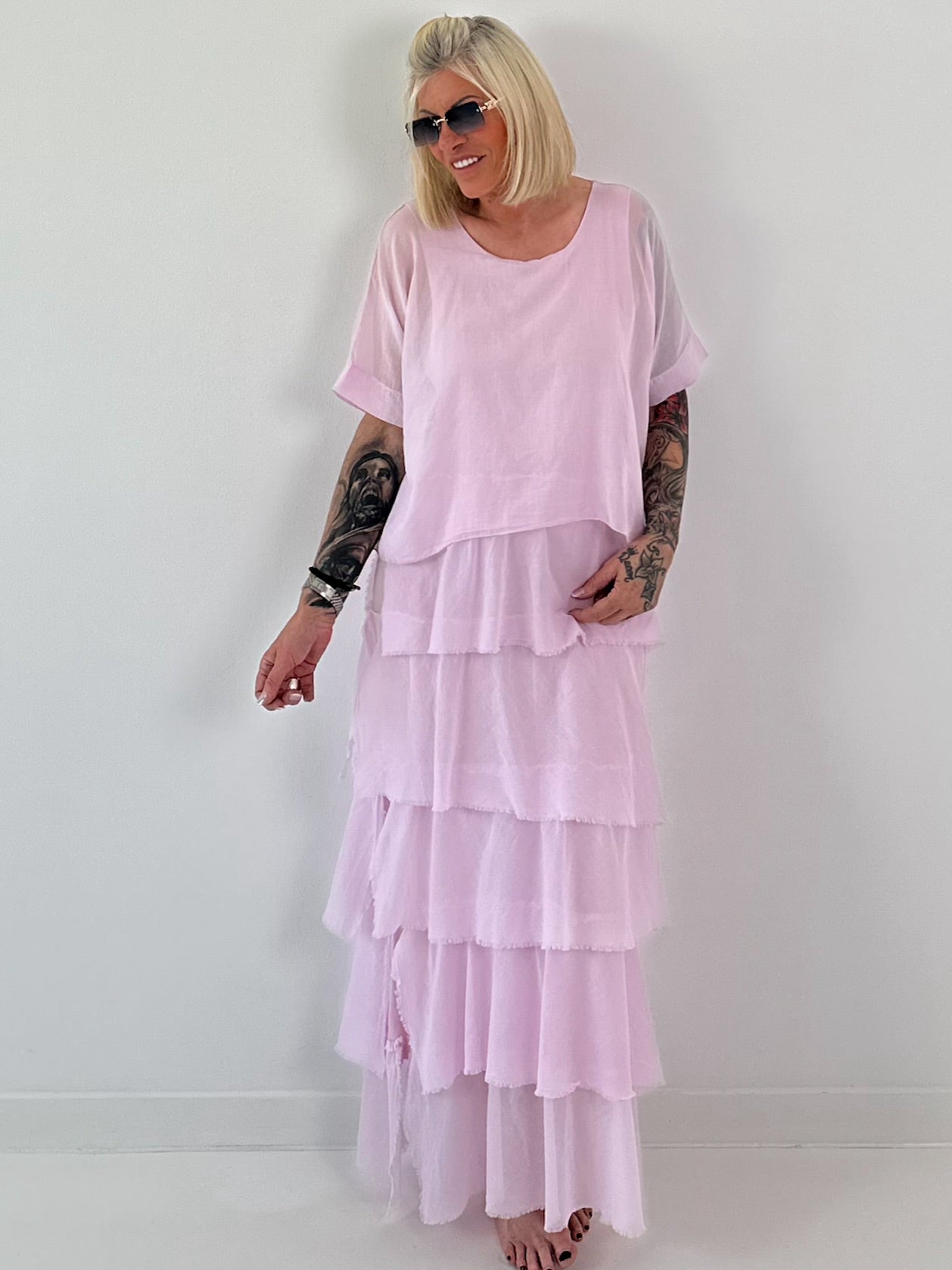 Kleid im Lagenlook - rosa