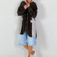 Oversized Linen Military Blazer - Chocolate