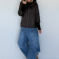 Jacke mit Strickarm und Kapuze - mokka