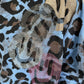 Sweater in all-over leopard print with rhinestone and glitter smileys - light blue-multicolored