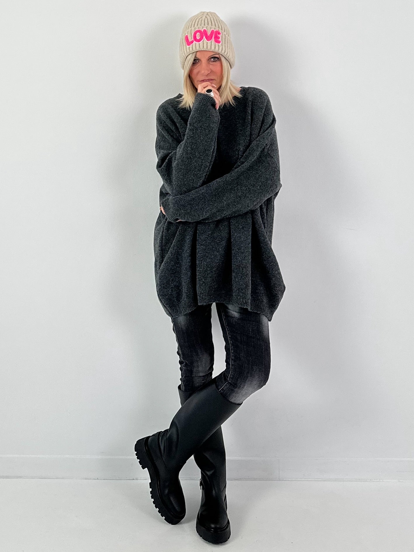 Zwillingsherz hat model "LOVE" - beige