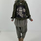 Stylische Jacke mit Fellkragen und großem Rückenpatch - camouflage