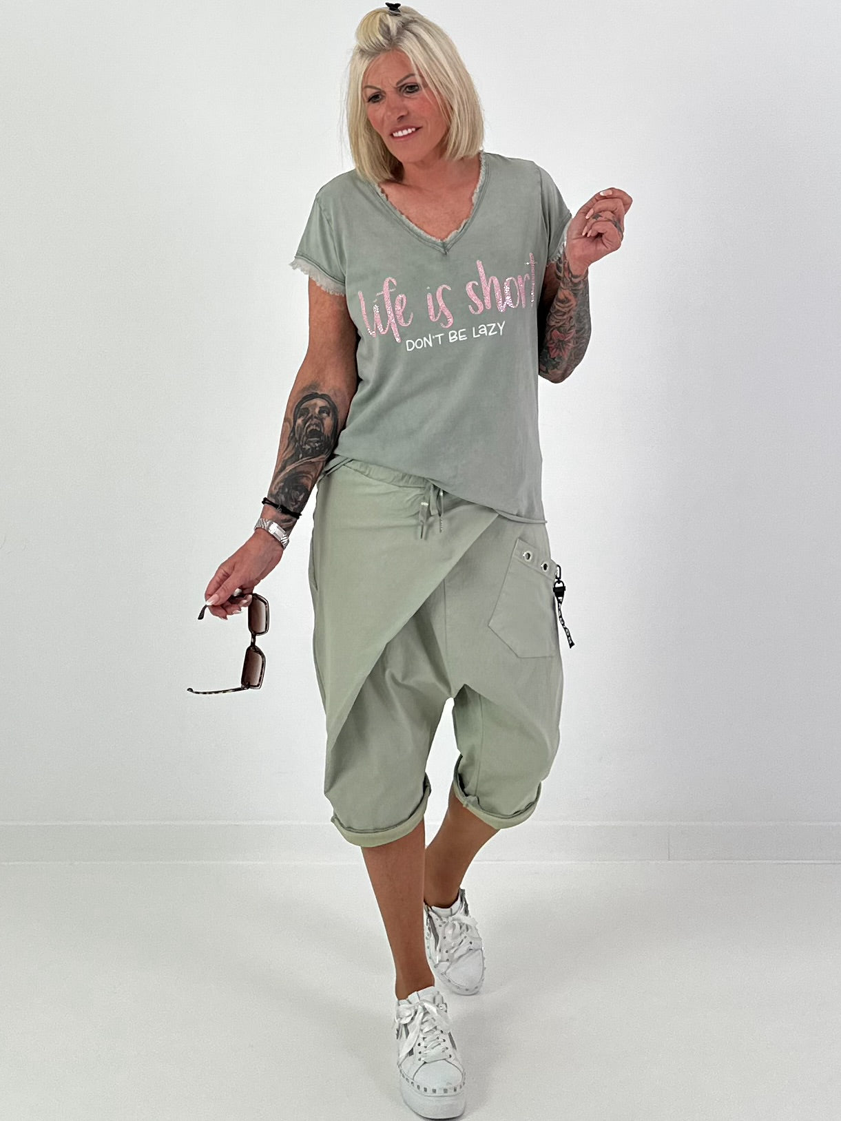 T-Shirt Life Is Short - Khaki