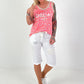 Leo Tanktop mit Strassdetails - beige-mehrfarbig