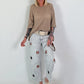 Jeans with silver eyelets - gray