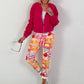Bomberjacke mit gerafftem Arm - pink