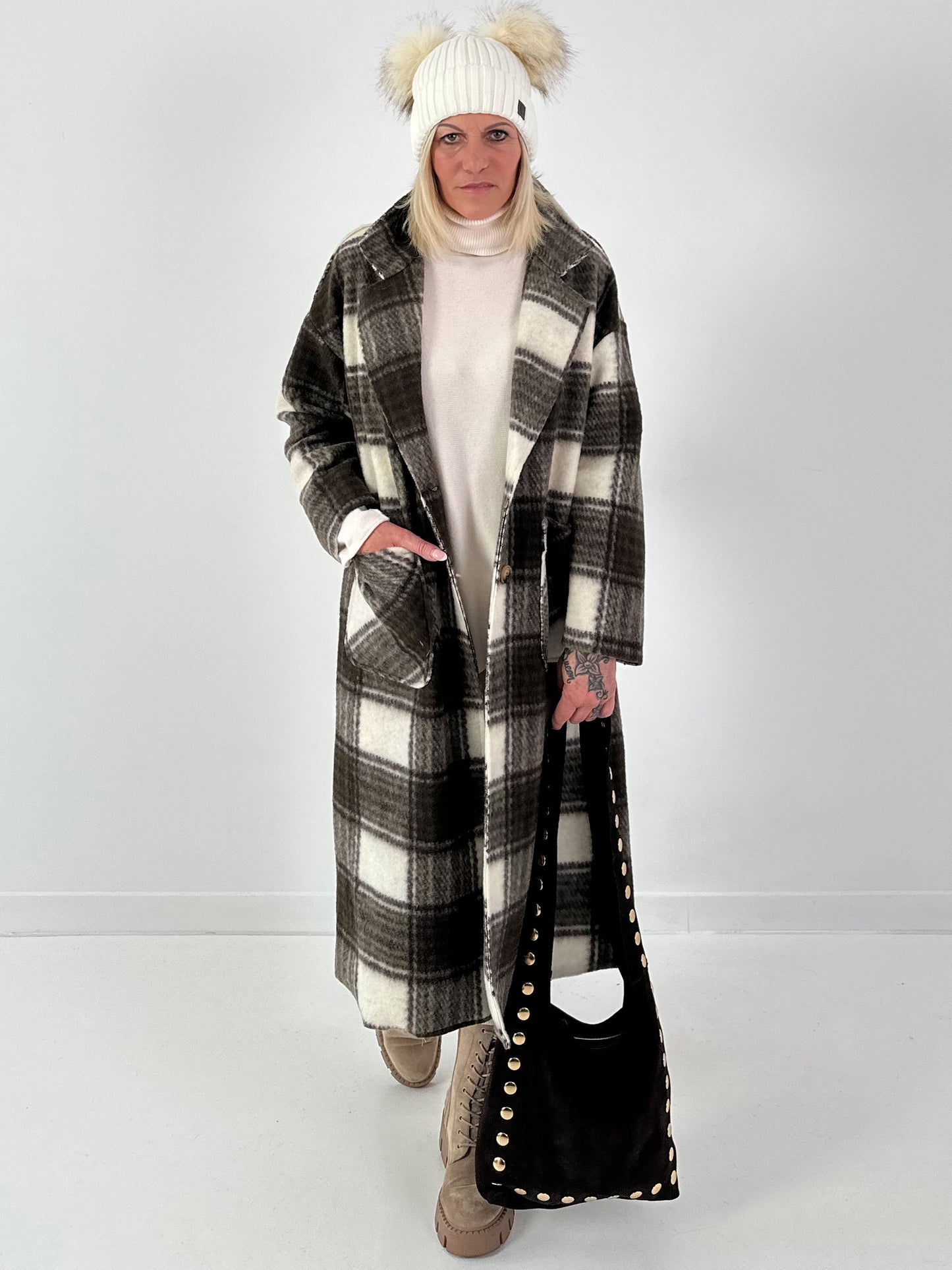 Karierter Mantel Modell "Heritage Check" - oliv-mehrfarbig