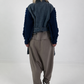 Denim jacket with knitted sleeves - denim-navy