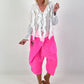 Tunic with Tie and Ruffles - White