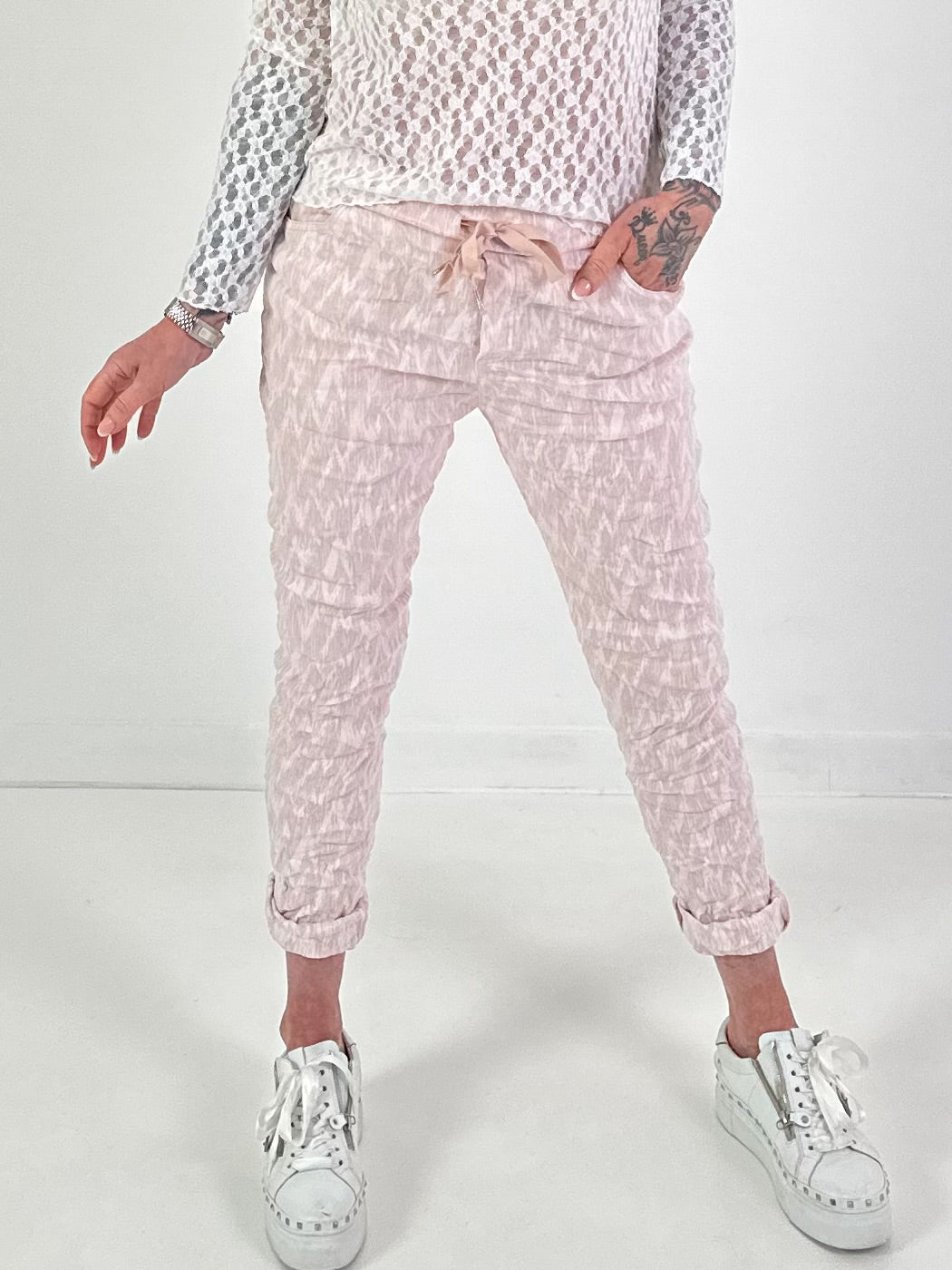 Broek met patroon - roze
