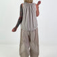 Streifen Top mit Rüschenkragen - taupe-beige