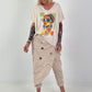 Oversized Shirt with Front Print - beige