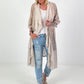 Lace coat in a material mix - beige