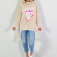 Hoodie Modell "Sparkle Skull" - beige