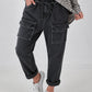 Jeans mit elastischem Bund und Patten - schwarz