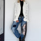 Stylischer Blazer mit Reißverschlüssen - weiss