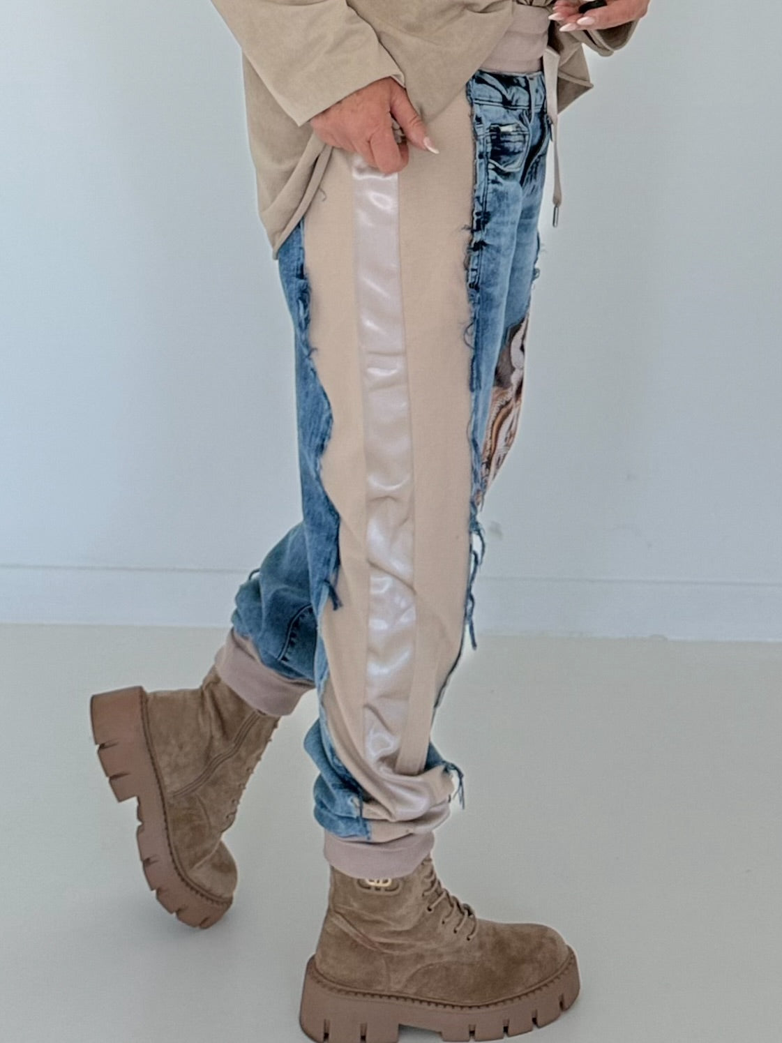 Jogg-Jeans im Used Look Tiger - denim
