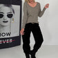 Rippshirt mit fransigem V-Ausschnitt - taupe