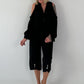 Bluse mit mit cold shoulder Detail - schwarz