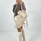 Leather-look backpack, model "City Fold" - beige