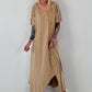 T-Shirt Kleid mit Ösen -camel