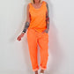 Top mit Nieten - neonorange