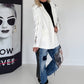 Stylischer Blazer mit Reißverschlüssen - weiss