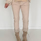 Hose mit elastischem Bündchen - beige