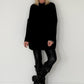 Rippstrickpullover - schwarz