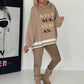 Oversized Hoodie Kopf Aus, Herz An! - taupe