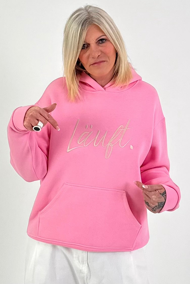 Hoodie Modell "Läuft." - rosa